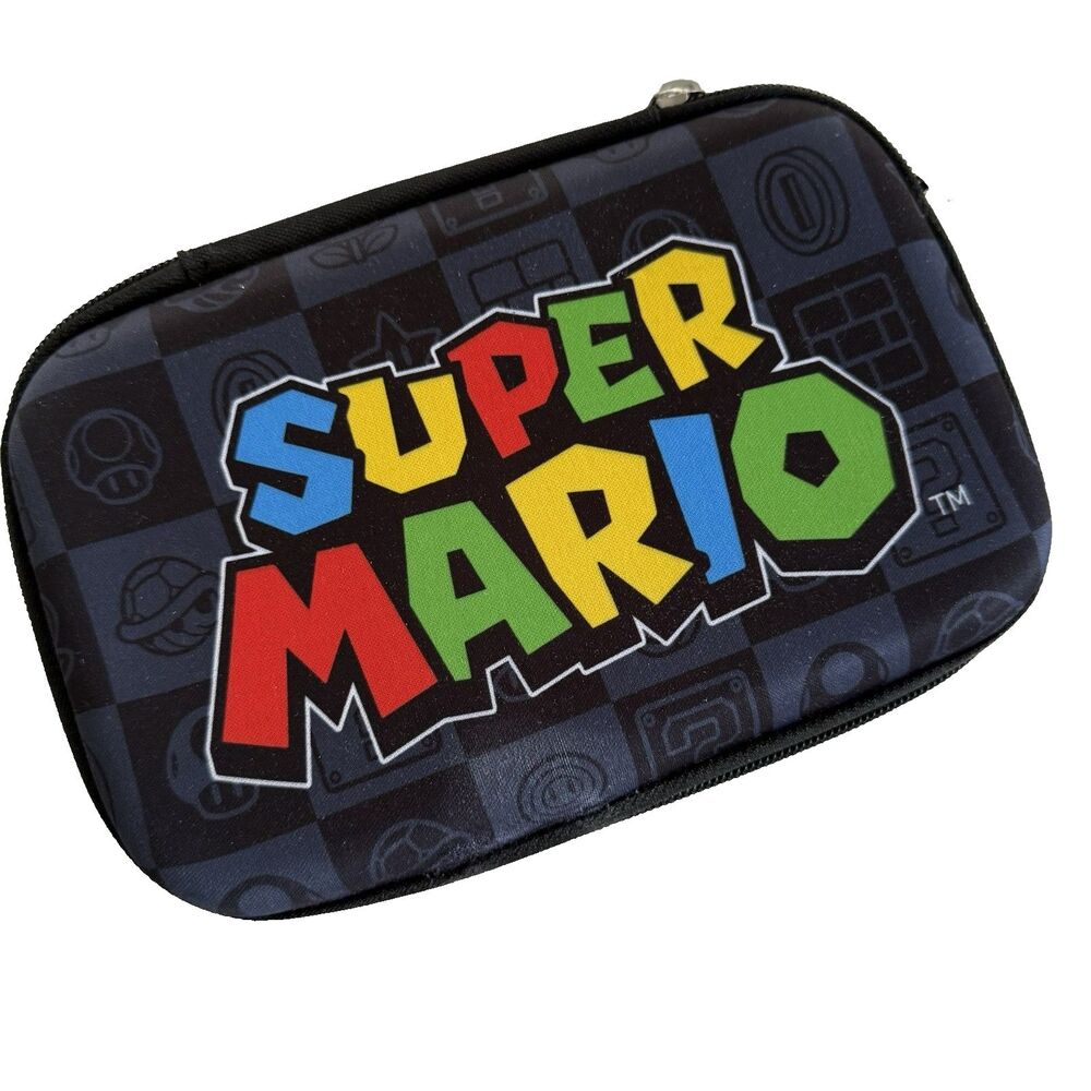 DS Carrying Case Nintendo Super Mario Hard Shell Zippers Lightweight Gaming